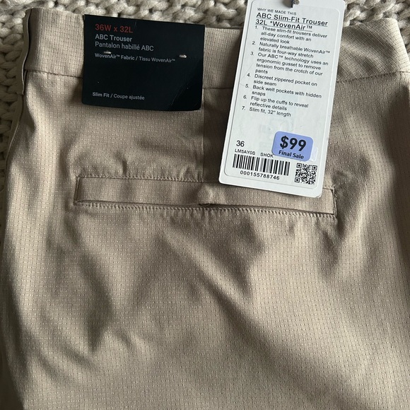 NWT lululemon athletica ABC Slim Fit Woven Air Trousers